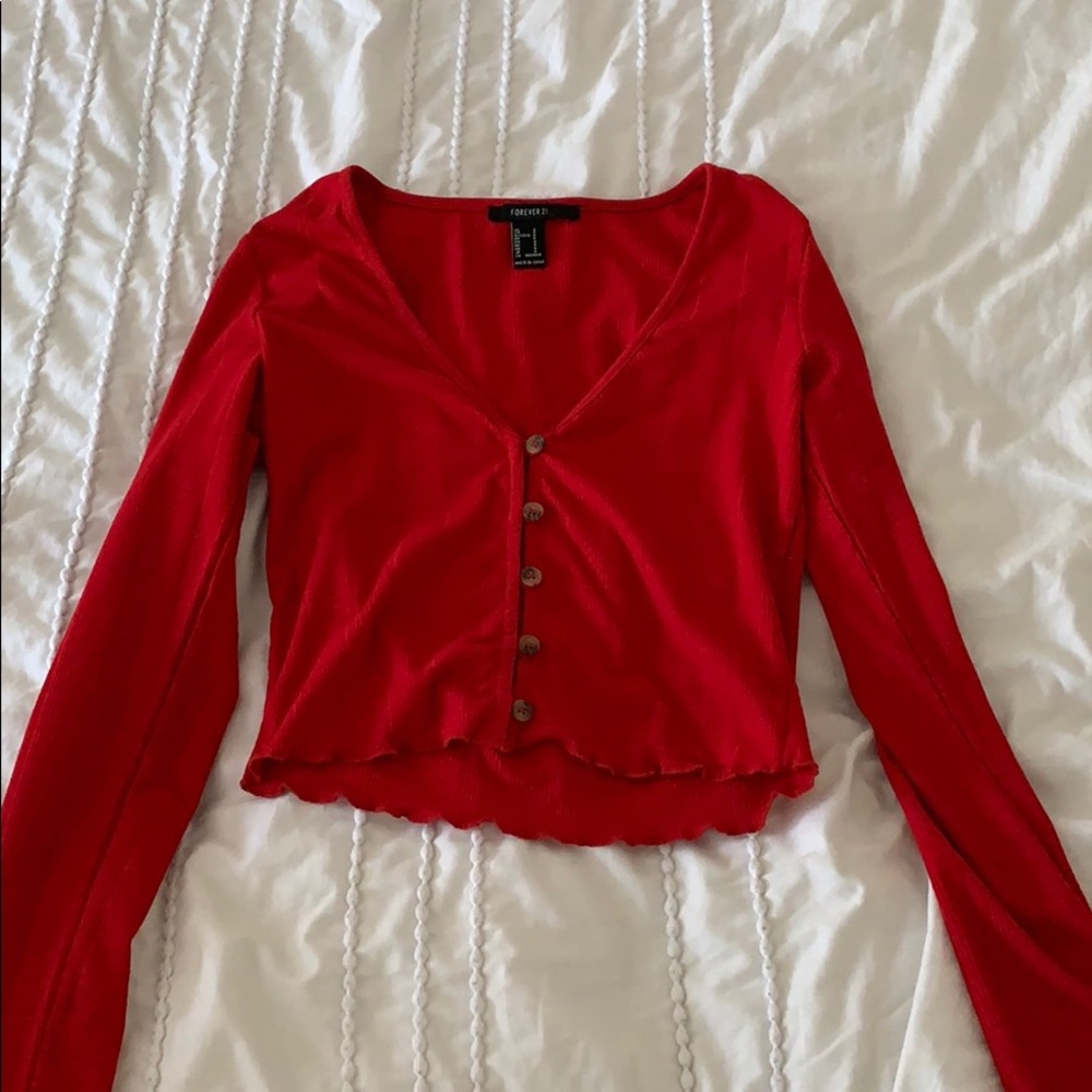 Button up cropped sweater